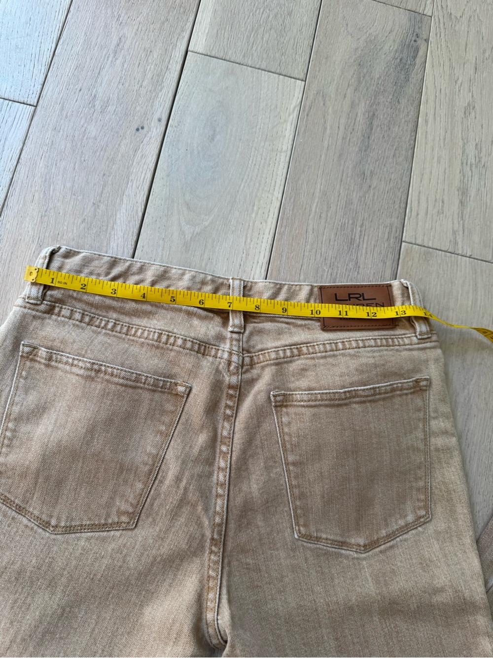 Women’s Tan Embroidered Jeans - Stylish Casual Fit - Picture 7 of 10